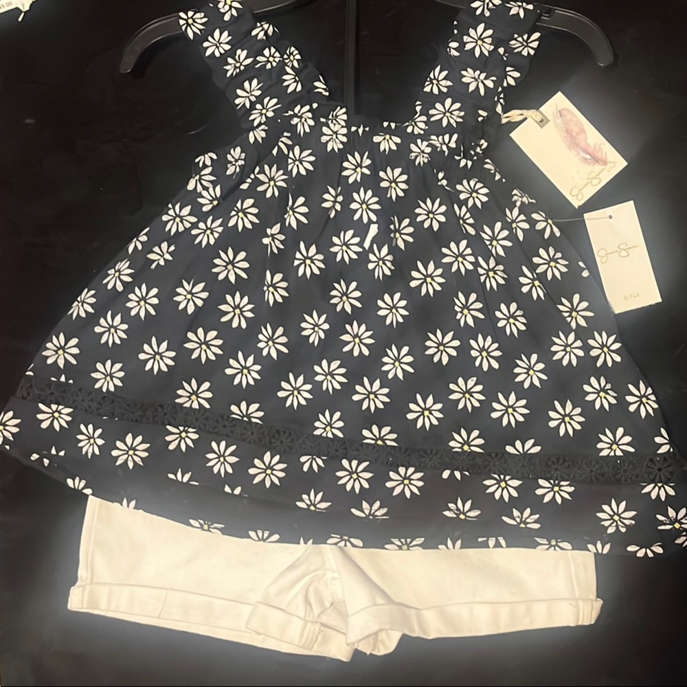 Jessica Simpson Navy and White Kids Matching Set